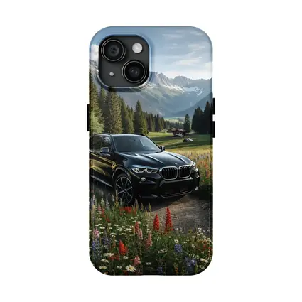 BMW X5 Black SUV Alpine Mountain Meadow