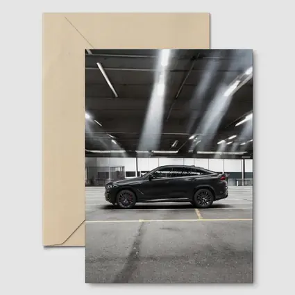 BMW X6 Black Parking Garage Side View