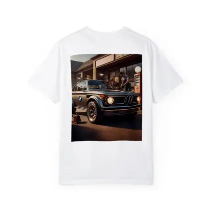 BMW 2002 Classic Vintage Gas Station Scene