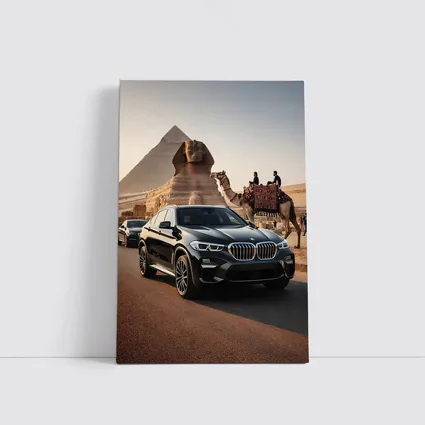 BMW X6 Black Pyramids Egypt Desert Scene