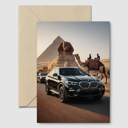 BMW X6 Black Pyramids Egypt Desert Scene