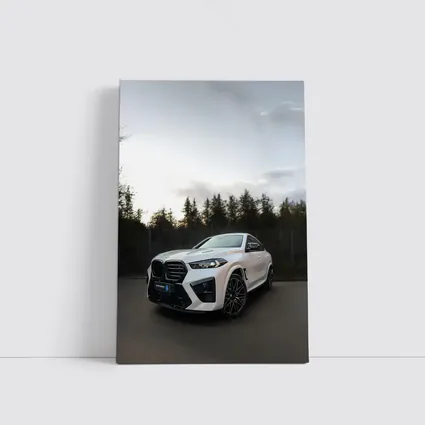 BMW X6 M Competition White Parking Lot