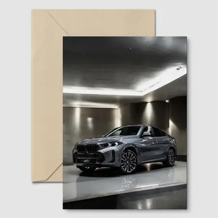 BMW X6 Gray Parked Indoor Garage Setting
