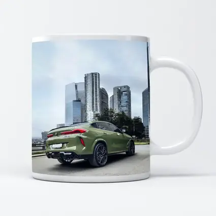 BMW X6M Green City Skyline Rear View