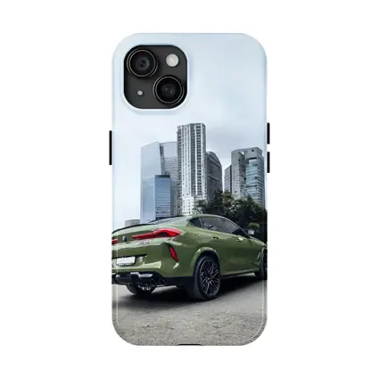 BMW X6M Green City Skyline Rear View