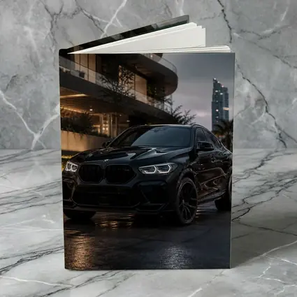 BMW X6 M Black City Night Scene