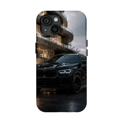 BMW X6 M Black City Night Scene