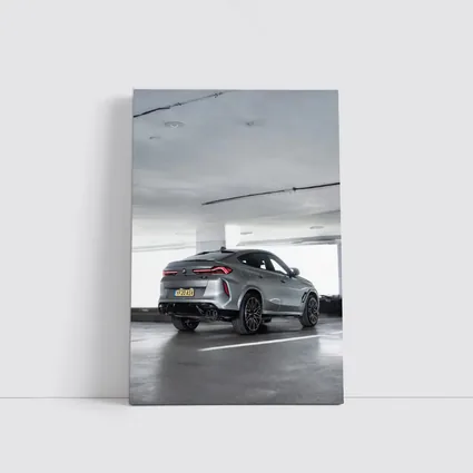 BMW X6M Gray SUV Parking Garage