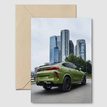 BMW X6M Green City Skyline Street