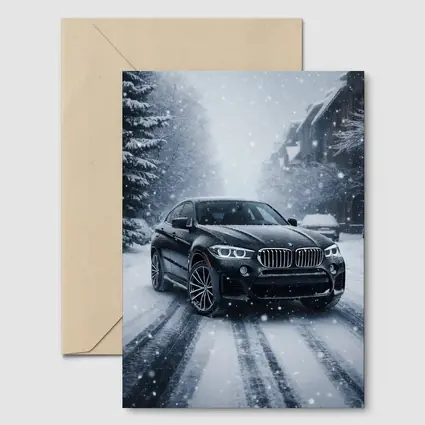 BMW X6 Driving Through Heavy Snowfall