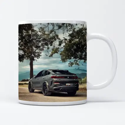 BMW X6M Matte Gray Mountain Road Scene