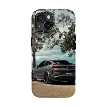 BMW X6M Matte Gray Mountain Road Scene