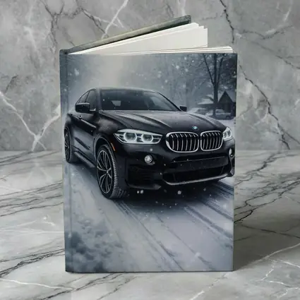BMW X6 Black SUV Snowy Winter Road