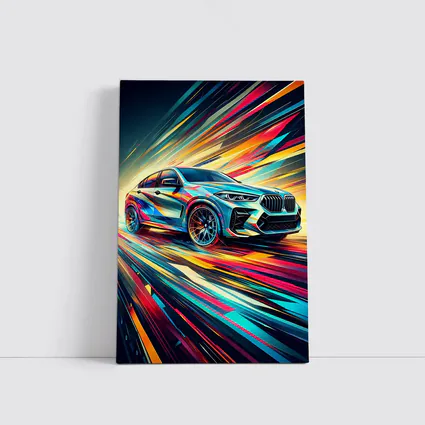 BMW X6M Bold Colorful Abstract Speed Art