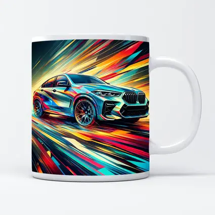 BMW X6M Bold Colorful Abstract Speed Art