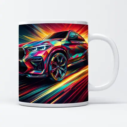 BMW X6M Bold Colorful Abstract Speed Art