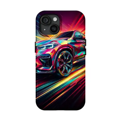 BMW X6M Bold Colorful Abstract Speed Art