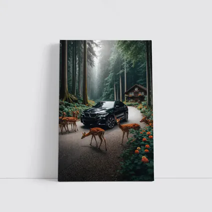 BMW X6M Black Forest Deer Encounter