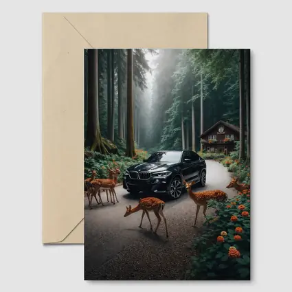 BMW X6M Black Forest Deer Encounter