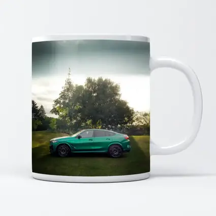BMW X6M Green Side Profile Outdoor Setting