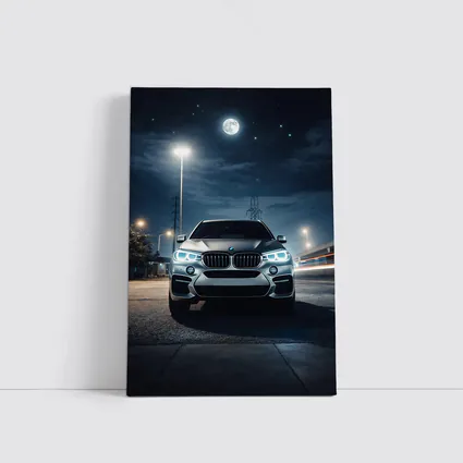 BMW X6M Front View Night Moon