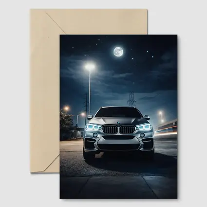 BMW X6M Front View Night Moon