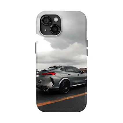 BMW X6M Gray Matte Stance Cloudy Sky