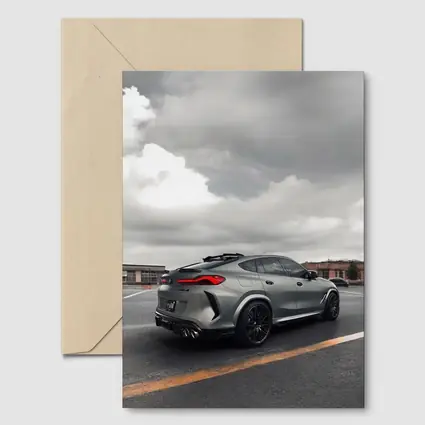 BMW X6M Gray Matte Stance Cloudy Sky