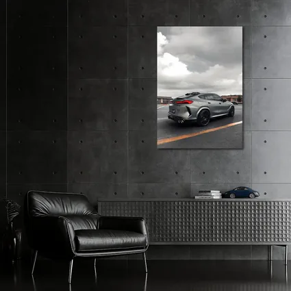 BMW X6M Gray Matte Stance Cloudy Sky