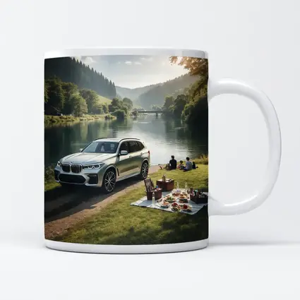 BMW X5 Parked by Calm River Picnic