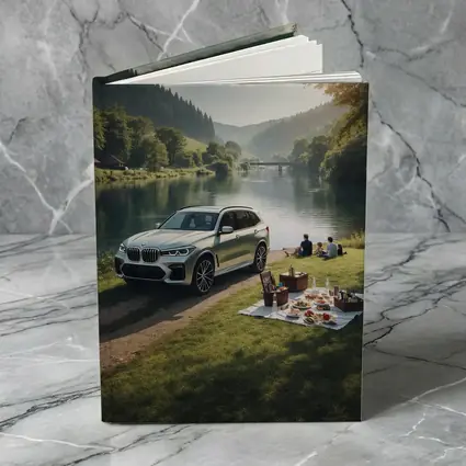 BMW X5 Parked by Calm River Picnic