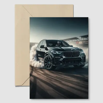 BMW X5 Black Burnout On Race Track