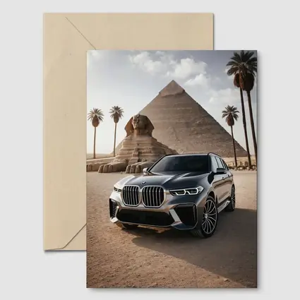 BMW X7 Parked Before Egyptian Pyramids