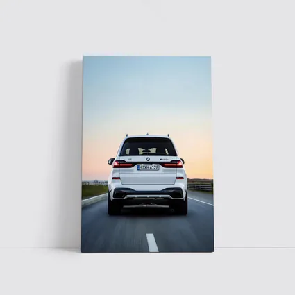 BMW X7 M50i White Highway Sunset Drive