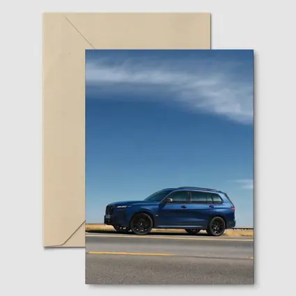 BMW X7 Blue SUV Open Road Sky