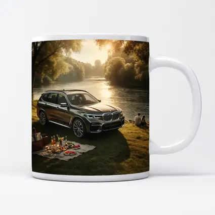 BMW X5 Parked by Sunlit River