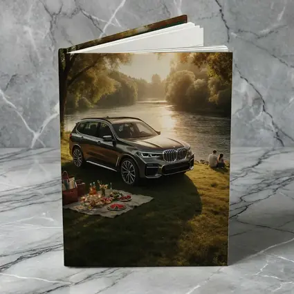 BMW X5 Parked by Sunlit River