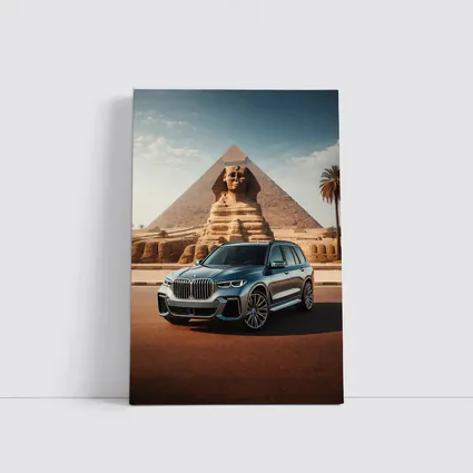 BMW X7 SUV Parked Before Egyptian Sphinx