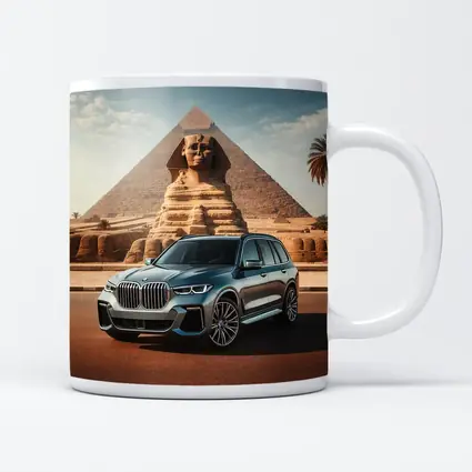 BMW X7 SUV Parked Before Egyptian Sphinx