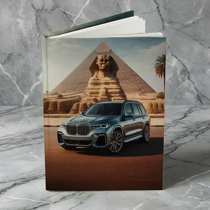BMW X7 SUV Parked Before Egyptian Sphinx