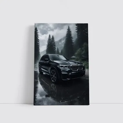BMW X7 Rainy Forest Mountain Road
