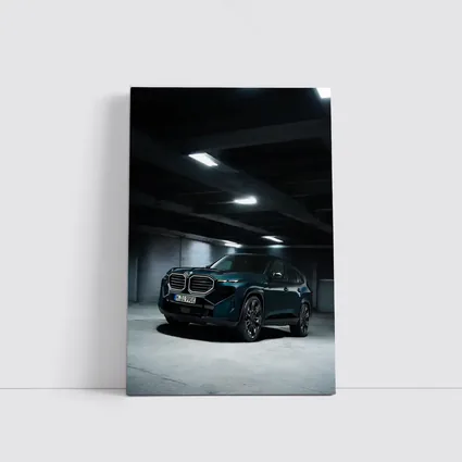 BMW XM Dark Teal Parking Garage Night