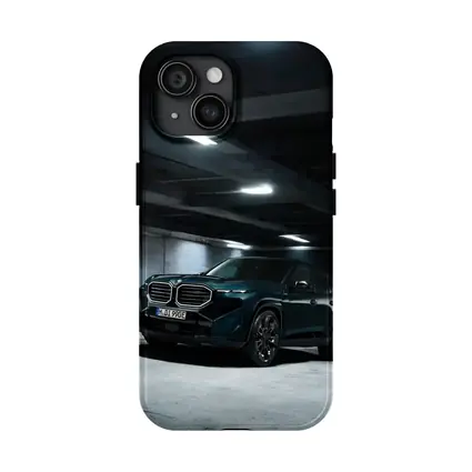 BMW XM Dark Teal Parking Garage Night