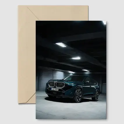 BMW XM Dark Teal Parking Garage Night