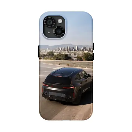 BMW XM Black SUV City Skyline Road