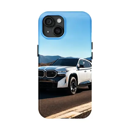 BMW XM SUV on Mountain Highway Road