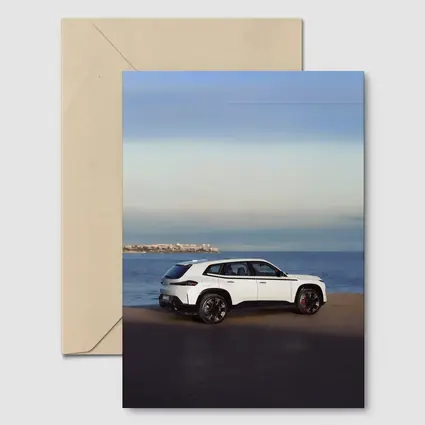 BMW XM White SUV Coastal Ocean View