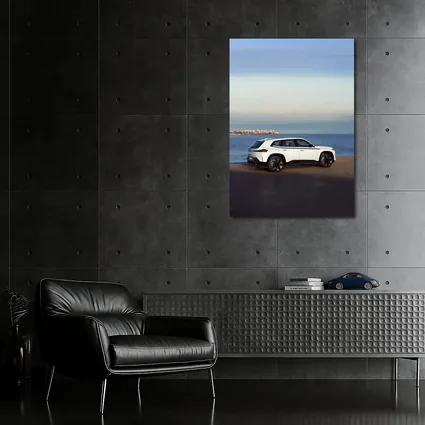 BMW XM White SUV Coastal Ocean View