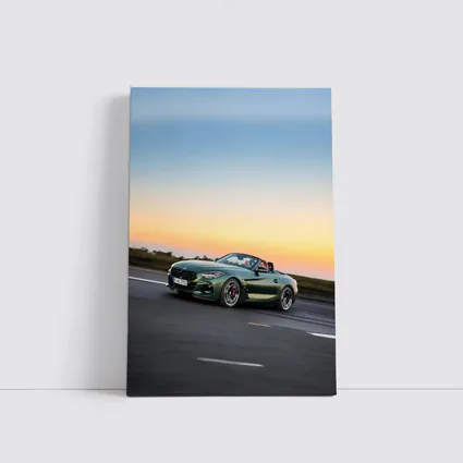 BMW Z4 Green Roadster Sunset Highway Drive