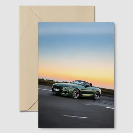 BMW Z4 Green Roadster Sunset Highway Drive
